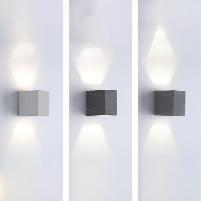 Quaderwandleuchte moderne 1-Licht-Wandlampe mit Zementschatten für Gang