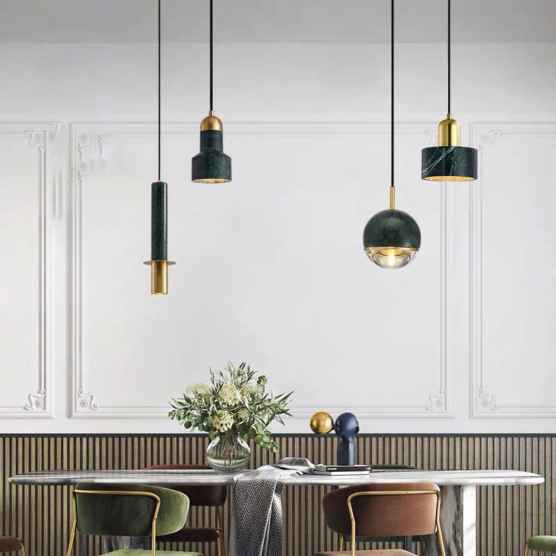 Contemporary Simple One-blub Marble Pendant Light for Bedroom Dinning Room
