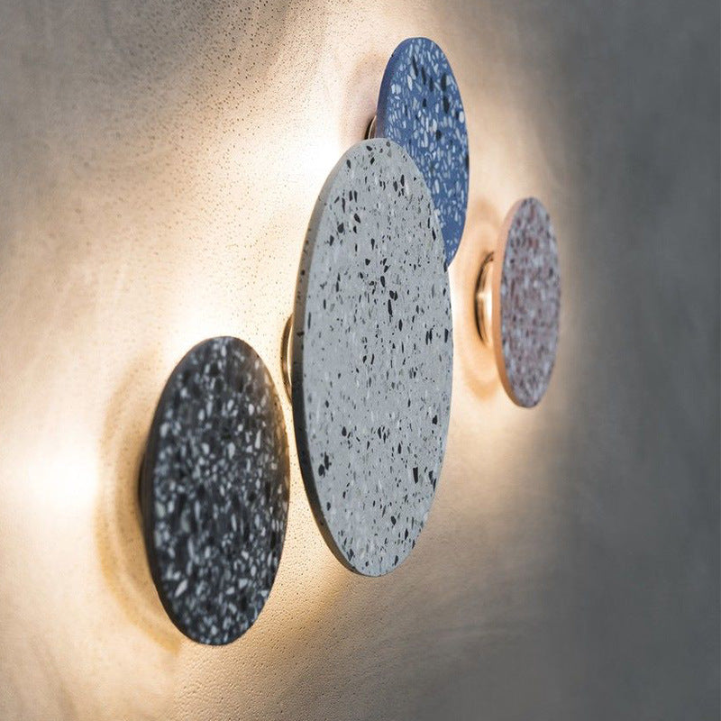 Lámpara de pared de luz de 1 luz moderna con sombra de piedra para restaurante