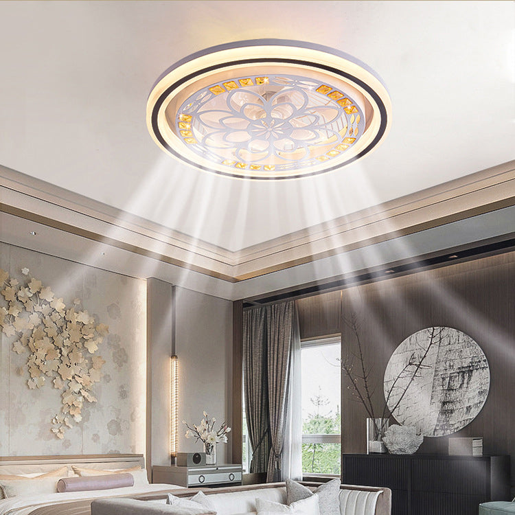 Geometrische Metalllüfterlampe moderne weiße LED -LED -Leuchte für Schlafzimmer