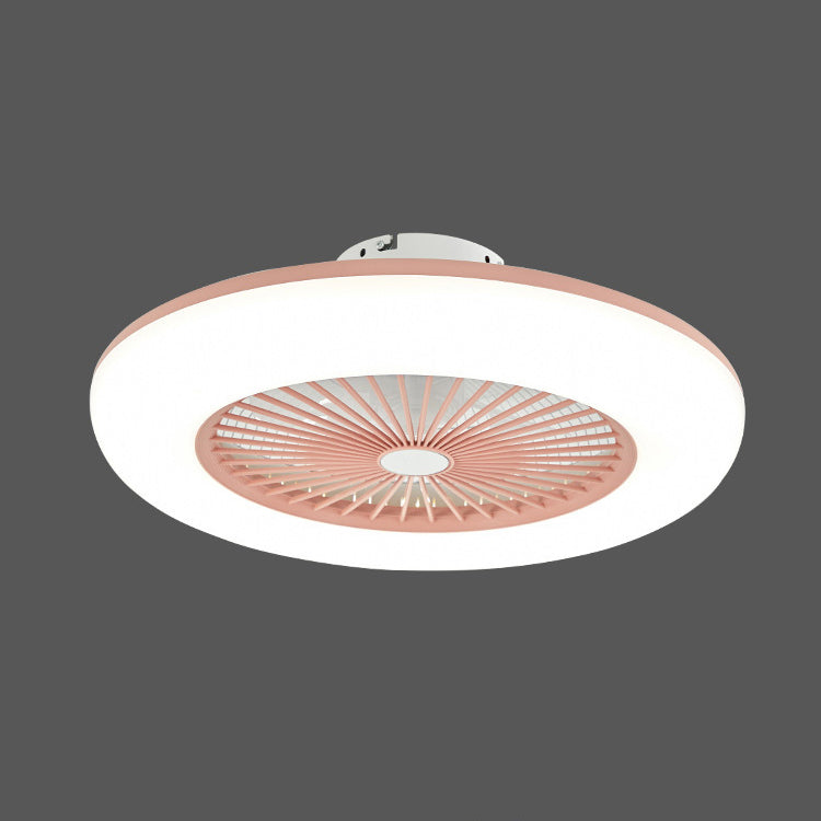 Kreisförmige Wohnheimzimmer LED Deckenlüfter Beleuchtung Metallmakaron unsichtbarer Blüterhalterung