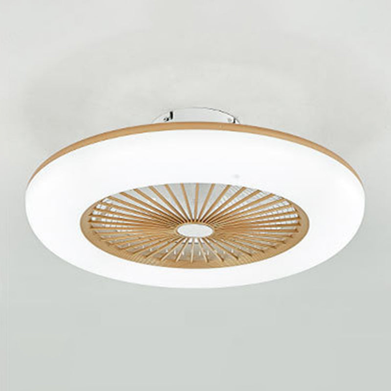 Schlafzimmer LED -Deckenlüftungslampe Makkaronstil Semi -Flush -Licht mit kreisförmiger Acrylschatten