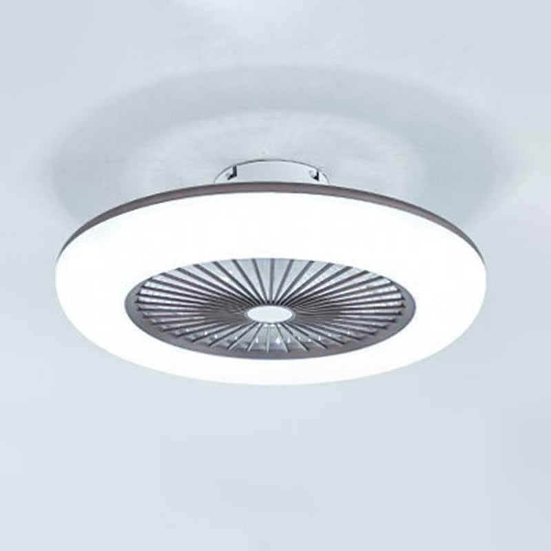 Schlafzimmer LED -Deckenlüftungslampe Makkaronstil Semi -Flush -Licht mit kreisförmiger Acrylschatten