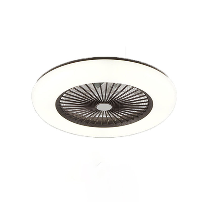 Acrylrad -förmiges halb Flush Light Makkaronstil LED -Deckenventilator Licht für Schlafzimmer