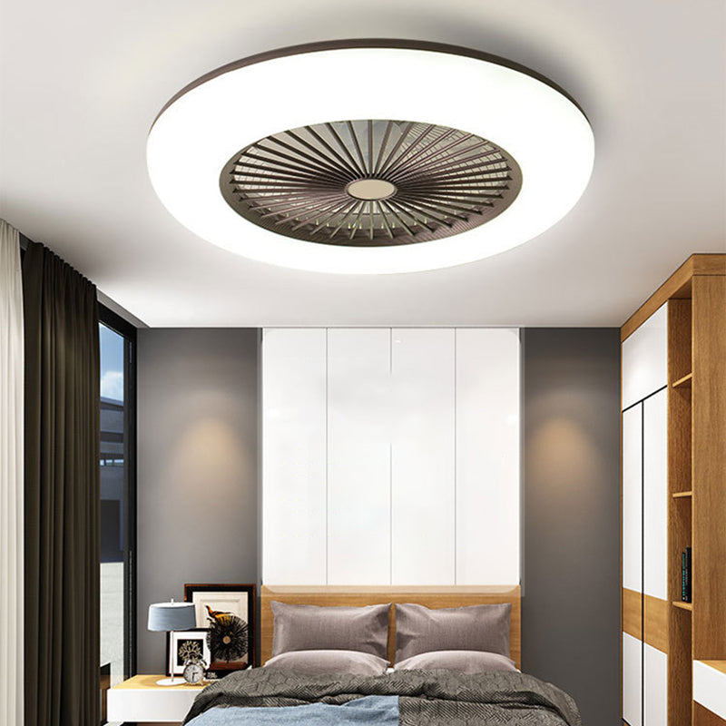 Acrylrad -förmiges halb Flush Light Makkaronstil LED -Deckenventilator Licht für Schlafzimmer