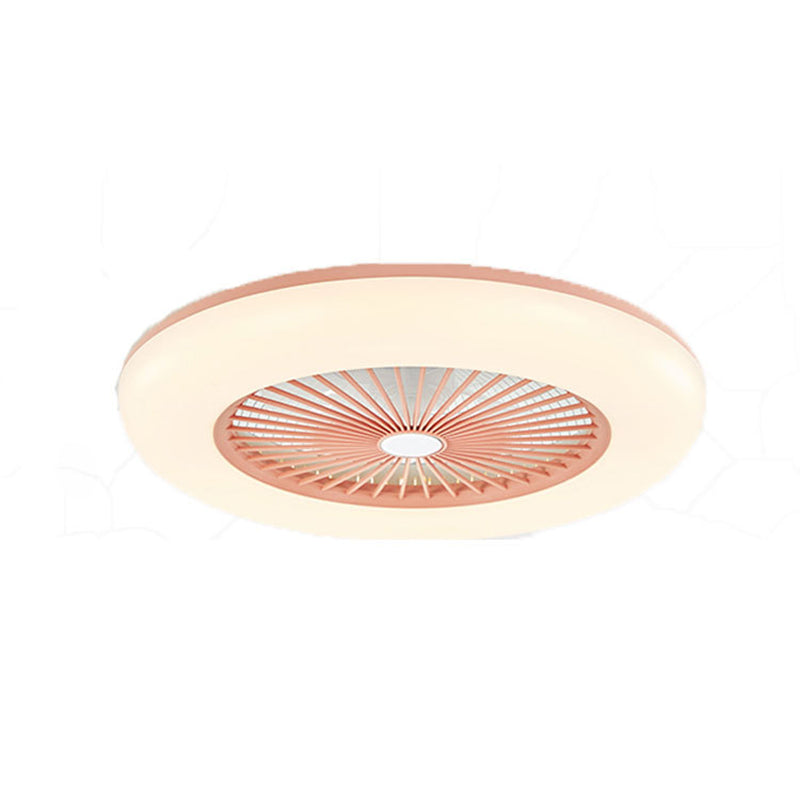 Acrylrad -förmiges halb Flush Light Makkaronstil LED -Deckenventilator Licht für Schlafzimmer