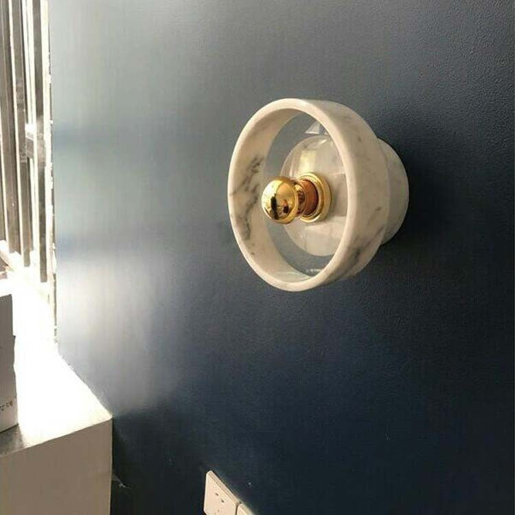 Bowl Wall Light Fixture Modern 1-Light White Wall Mounted Lamp for Restaurant