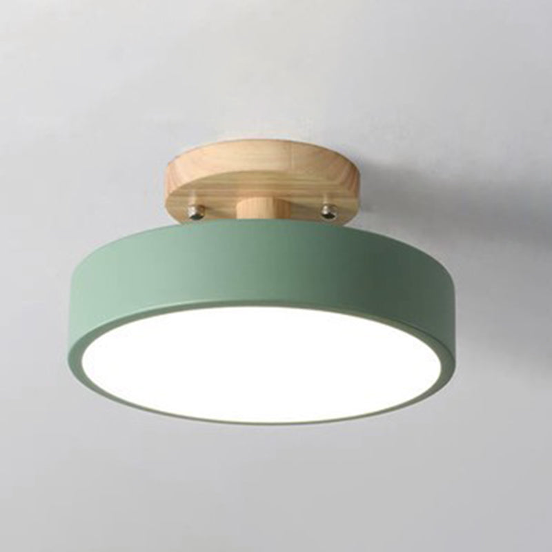 Luminaire rond Semi-encastré en acrylique Macaron, lustre à montage au plafond pour chambre à coucher