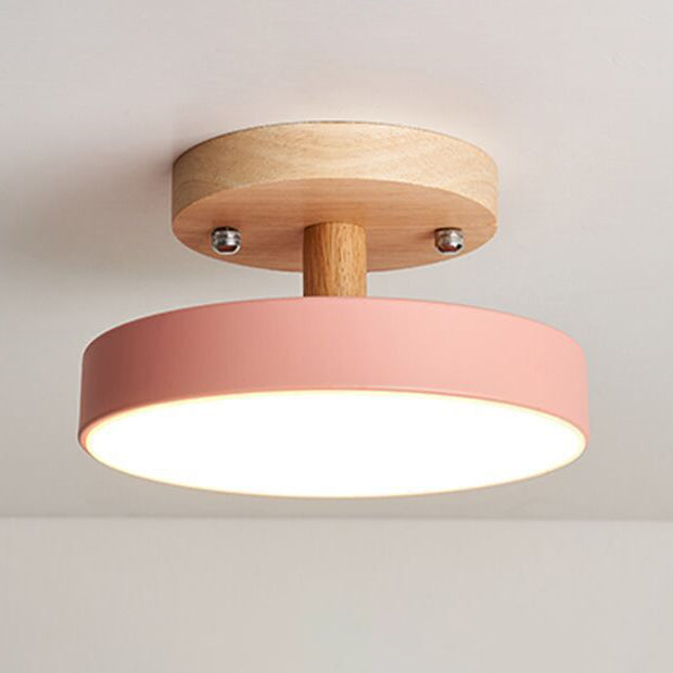 Ronde semi-inbouwlamp Macaron acryl plafondmontage kroonluchter voor slaapkamer