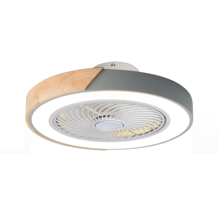 Makkaron Runde Deckenlüftungslampe Holz Schlafzimmer LED SEMI BUSCH MOUNTED