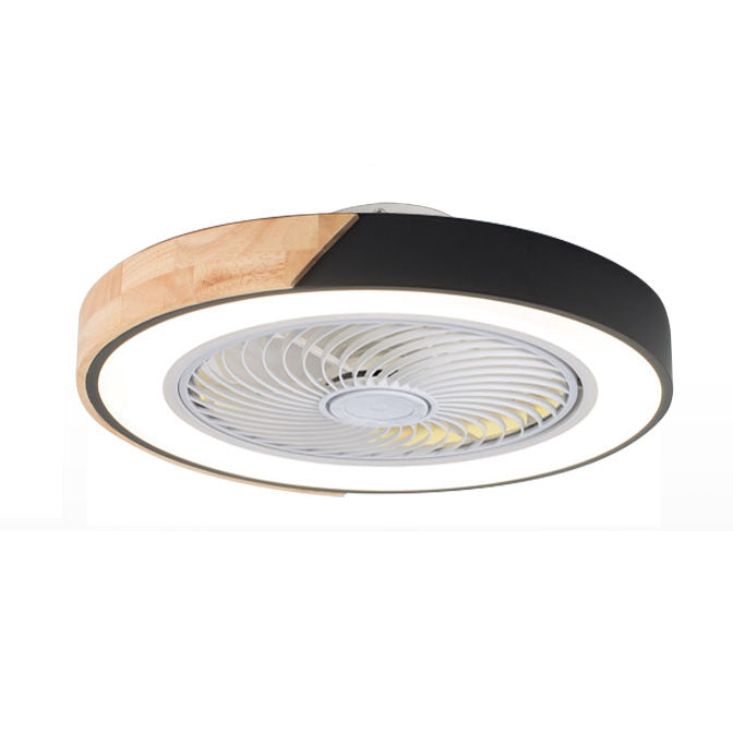 Makkaron Runde Deckenlüftungslampe Holz Schlafzimmer LED SEMI BUSCH MOUNTED