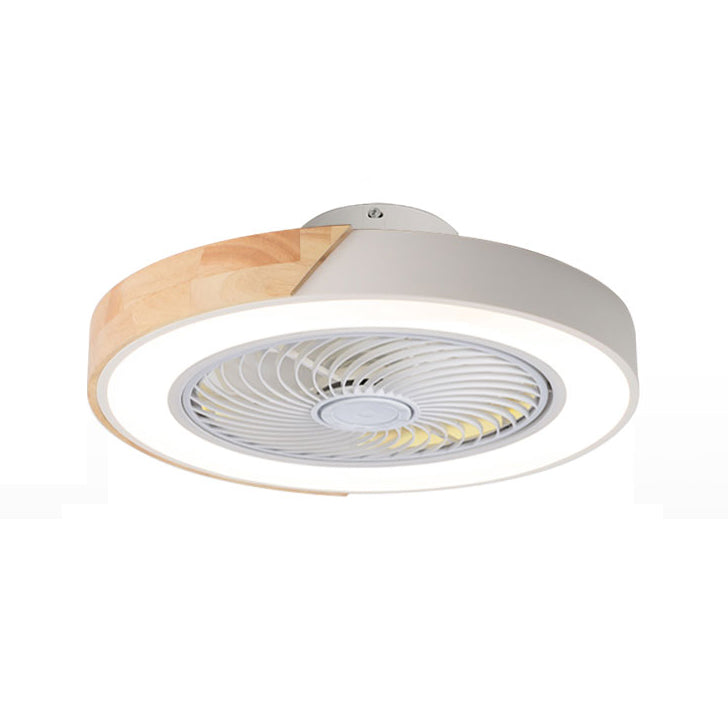 Makkaron Runde Deckenlüftungslampe Holz Schlafzimmer LED SEMI BUSCH MOUNTED