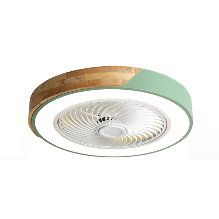 Makkaron Runde Deckenlüftungslampe Holz Schlafzimmer LED SEMI BUSCH MOUNTED