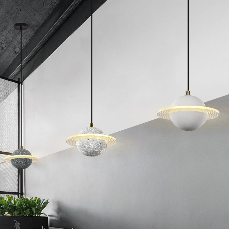 Éclairage à boule de ciment moderne Light Light 8W LED LED Single Head Drop Light pour la chambre