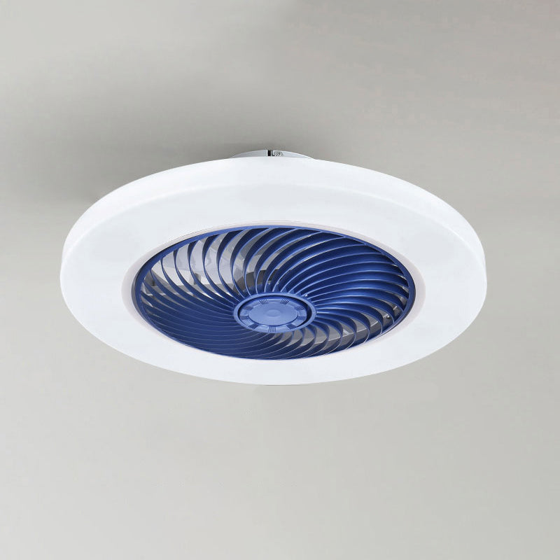 Unsichtbare Klinge runde Lüfterleuchte minimalistische Acrylschlafzimmer halb Flush Deckenleuchte