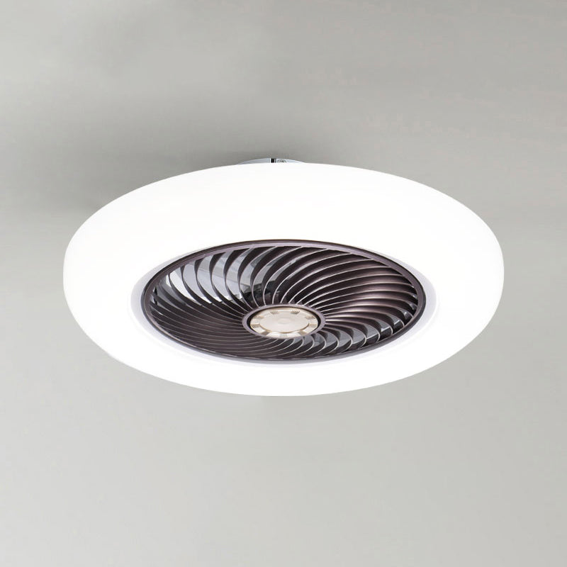 Unsichtbare Klinge runde Lüfterleuchte minimalistische Acrylschlafzimmer halb Flush Deckenleuchte
