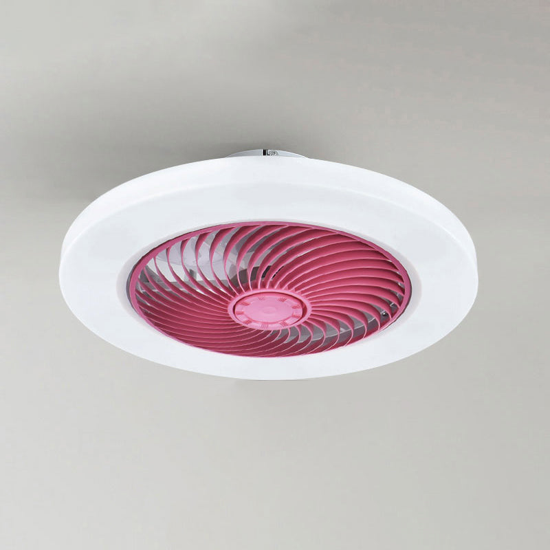 Unsichtbare Klinge runde Lüfterleuchte minimalistische Acrylschlafzimmer halb Flush Deckenleuchte