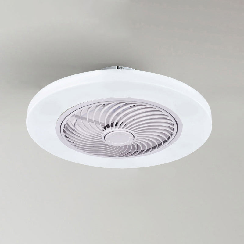 Unsichtbare Klinge runde Lüfterleuchte minimalistische Acrylschlafzimmer halb Flush Deckenleuchte