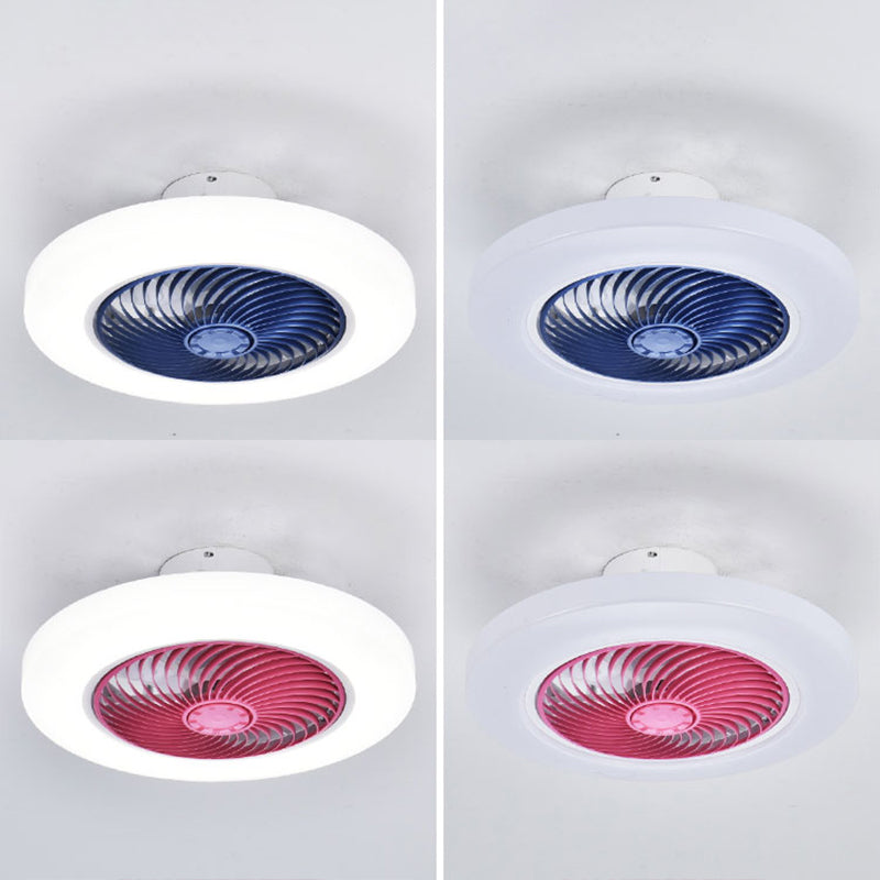 Kreisförmige Acryl -LED -Deckenlüfter minimalistisch halb flush montiertes Licht für Schlafzimmer