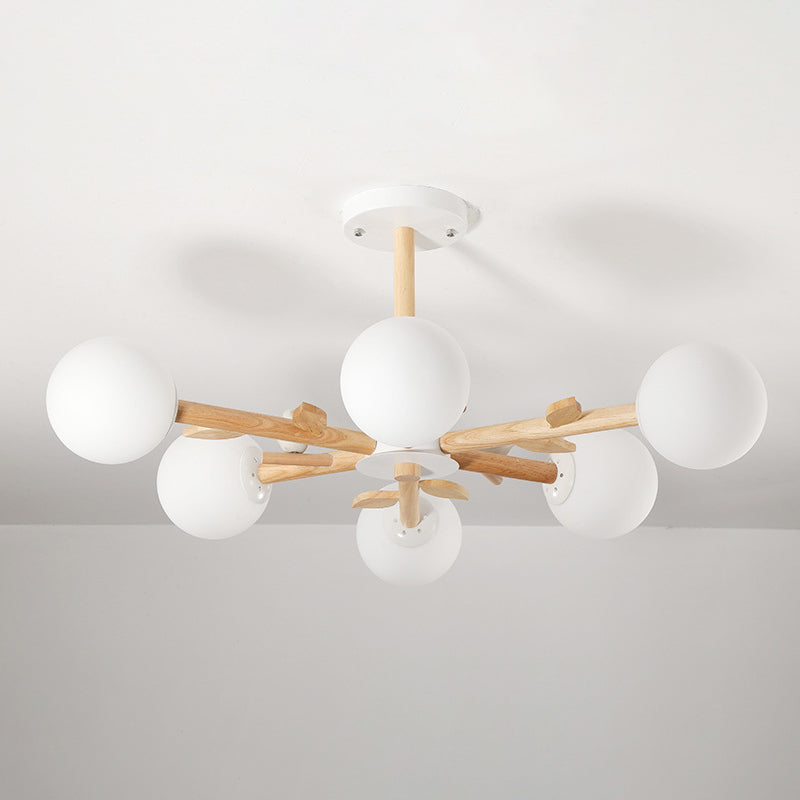 Moderner Stil hölzerne Kronleuchter Decke Hängende Leuchte mit kleinem Vogel