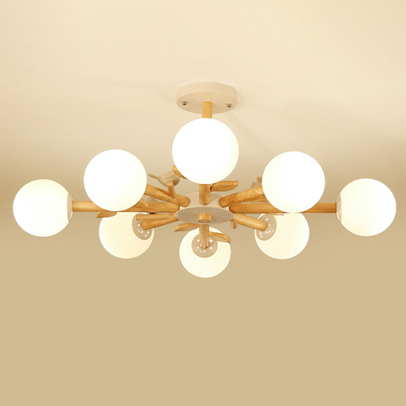 Moderner Stil hölzerne Kronleuchter Decke Hängende Leuchte mit kleinem Vogel