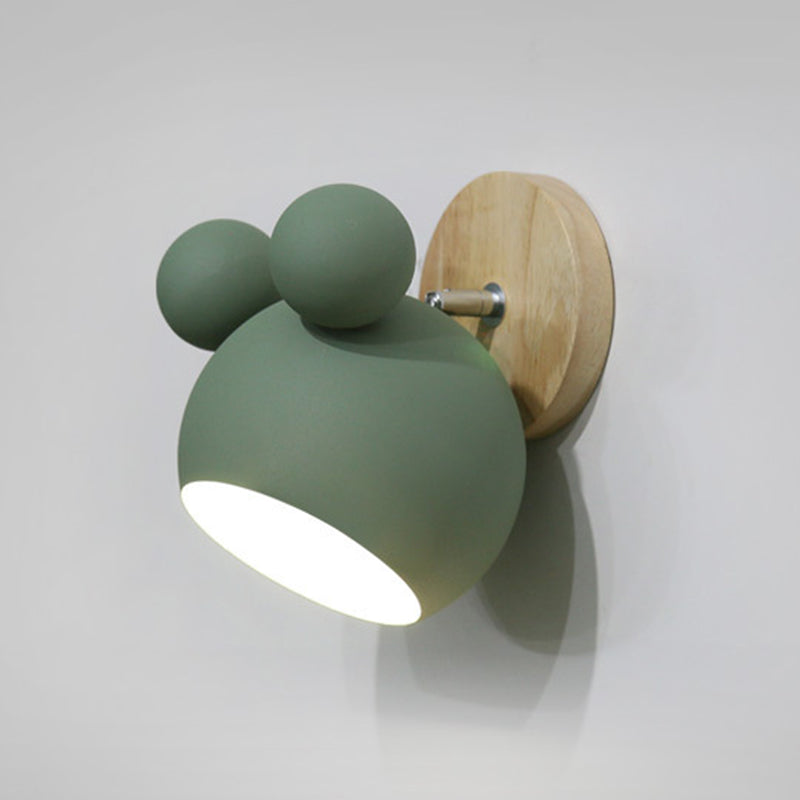 Lámpara de montaje de pared metálica de pared con copa de dibujos animados para dormitorio