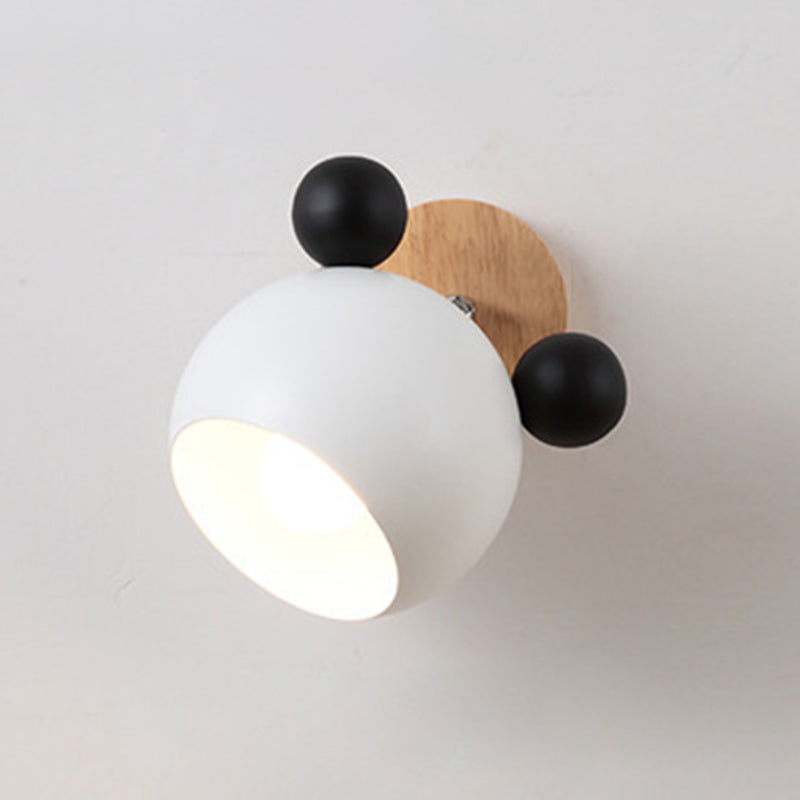 Cartoon Domed Wall Mounted Lighting Metallic Wall Mount Lamp for Bedroom
