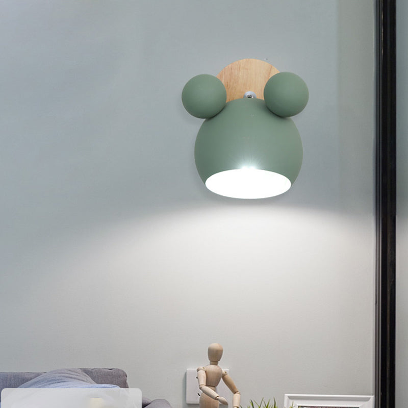 Lámpara de montaje de pared metálica de pared con copa de dibujos animados para dormitorio