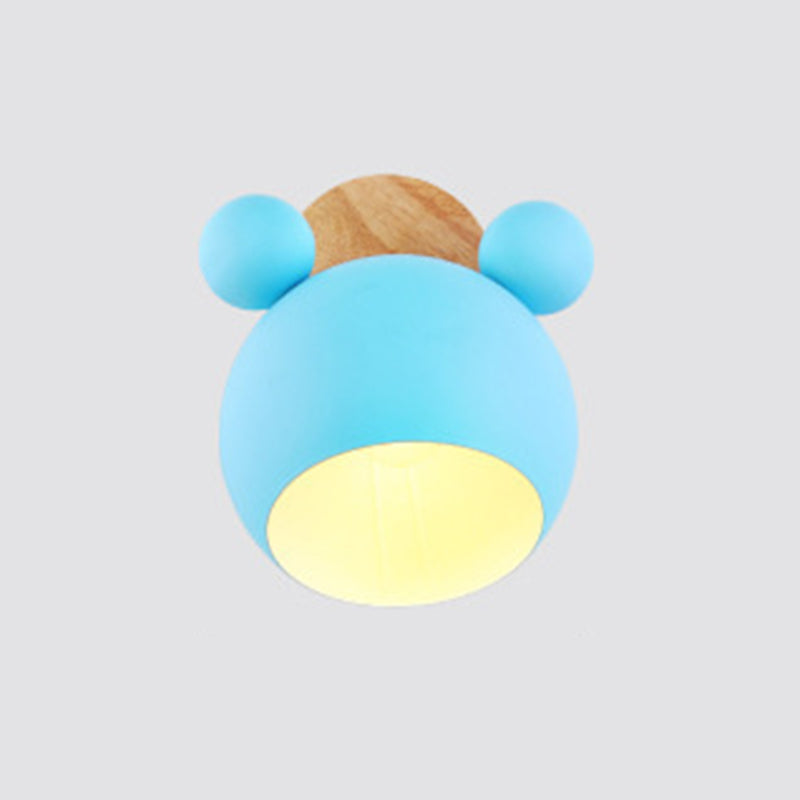 Cartoon Domed Wall Mounted Lighting Metallic Wall Mount Lamp for Bedroom