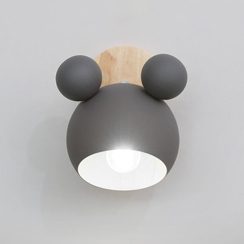 Cartoon Domed Wall Mounted Lighting Metallic Wall Mount Lamp for Bedroom