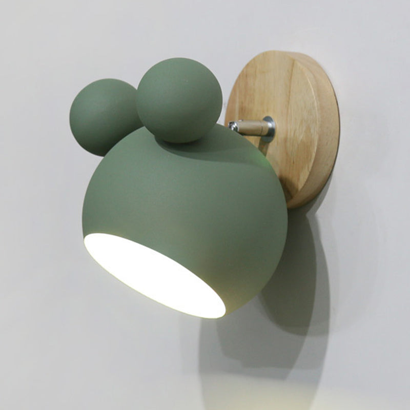 Lámpara de montaje de pared metálica de pared con copa de dibujos animados para dormitorio