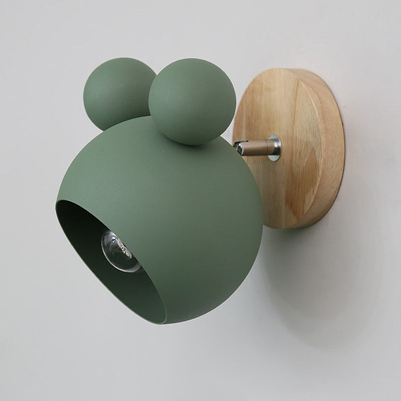 Lámpara de montaje de pared metálica de pared con copa de dibujos animados para dormitorio