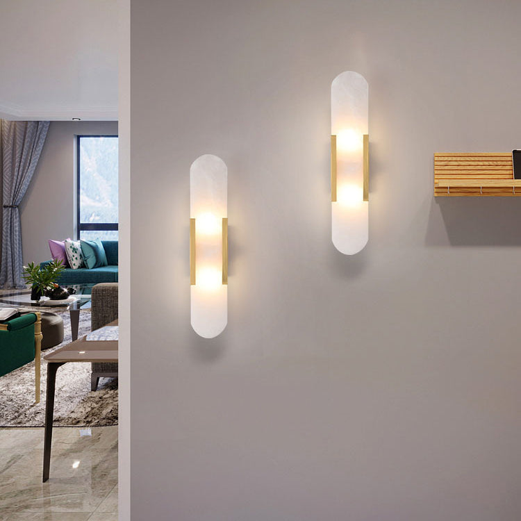 Lampada montata a parete ovale Luci da parete in pietra contemporanea per corridoio per corridoio