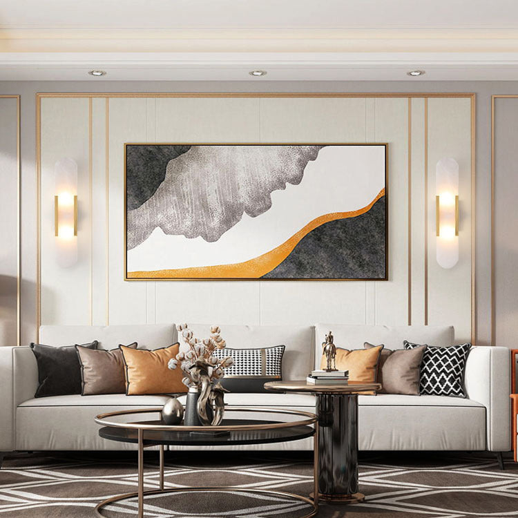 Lampada montata a parete ovale Luci da parete in pietra contemporanea per corridoio per corridoio