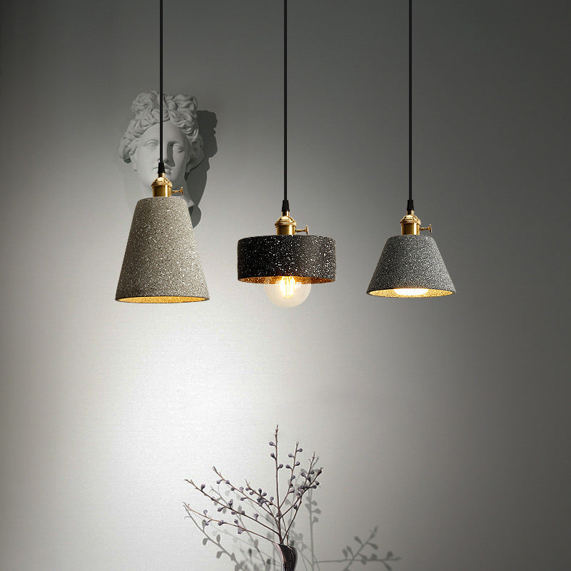 Contemporary Cement Pendant Lighting One Head Pendant Lamp for Bar Study Room