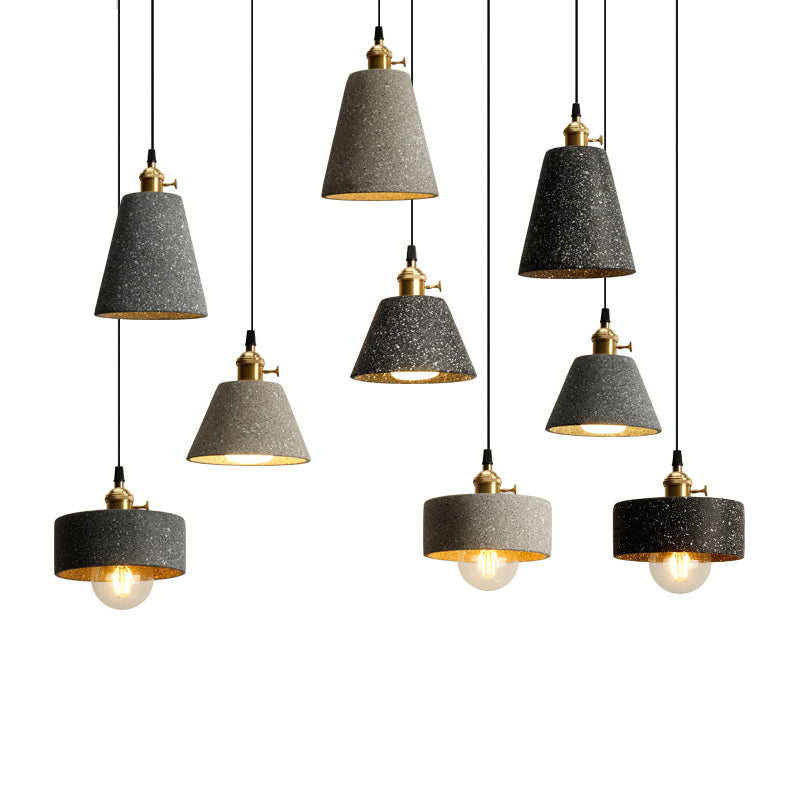 Contemporary Cement Pendant Lighting One Head Pendant Lamp for Bar Study Room