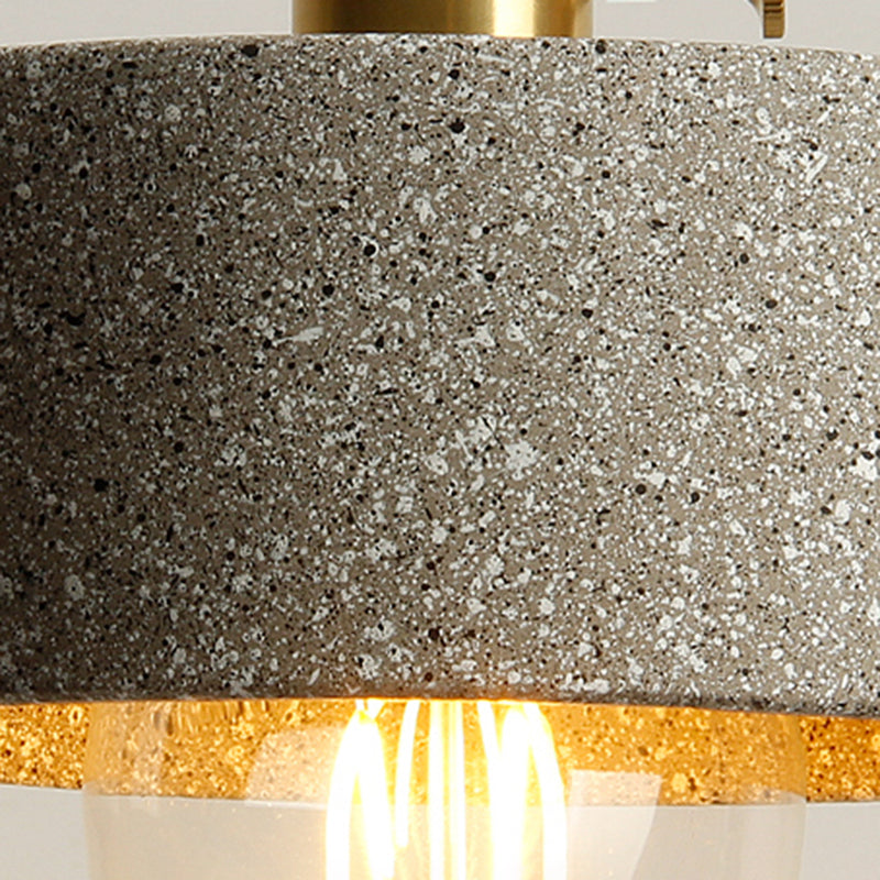 Contemporary Cement Pendant Lighting One Head Pendant Lamp for Bar Study Room