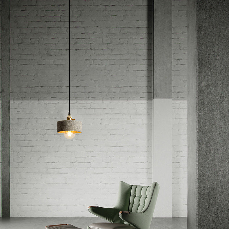 Contemporary Cement Pendant Lighting One Head Pendant Lamp for Bar Study Room