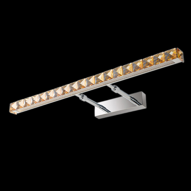 Modern Stainless Steel Vanity Mirror Light Bathroom Gold Vanity Sconce Light with Crystal