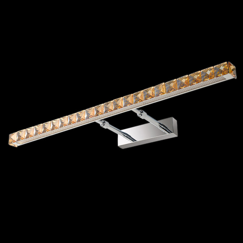 Modern Stainless Steel Vanity Mirror Light Bathroom Gold Vanity Sconce Light with Crystal