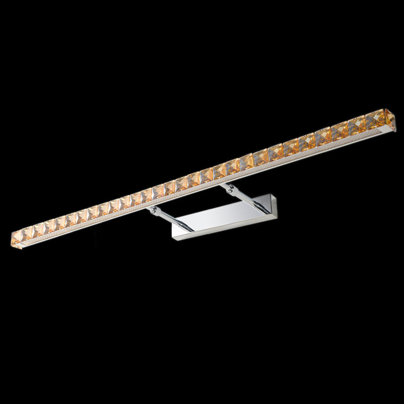 Modern Stainless Steel Vanity Mirror Light Bathroom Gold Vanity Sconce Light with Crystal