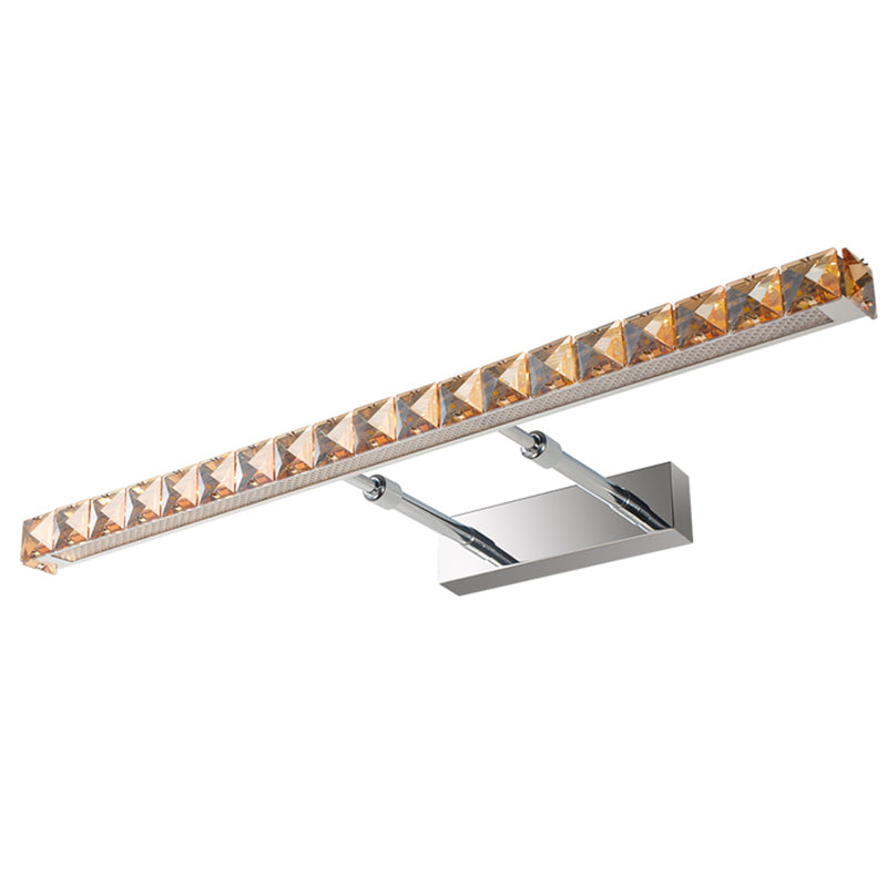 Modern Stainless Steel Vanity Mirror Light Bathroom Gold Vanity Sconce Light with Crystal