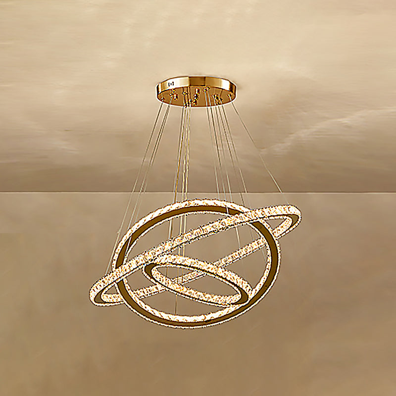 Zeitgenössische mehrschichtige Decke hängende Licht mit Kristallschatten für Esszimmer