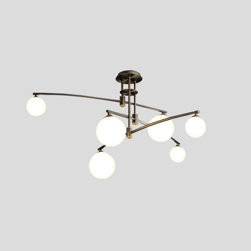 Postmoderne 3 -Tier -Kronleuchter -Leuchten Metall- und Glashängekronleuchter für Cafe