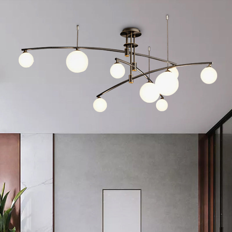 Postmoderne 3 -Tier -Kronleuchter -Leuchten Metall- und Glashängekronleuchter für Cafe