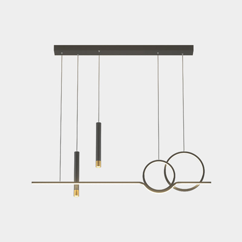 Black Metal Hanging Pendant Lights with Acrylic Shade Modern Island Lamps