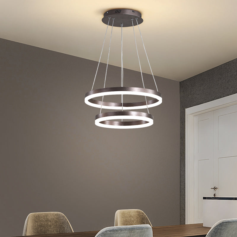 Zeitgenössische mehrschichtige Deckenhänge hängendes leichte geometrische Deckenleuchte für Esszimmer