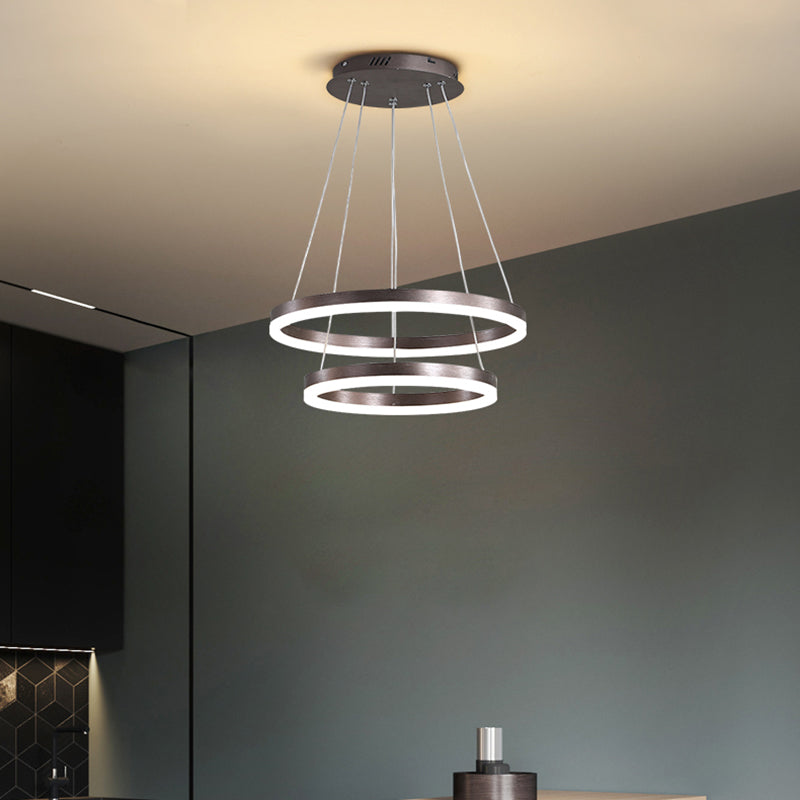 Zeitgenössische mehrschichtige Deckenhänge hängendes leichte geometrische Deckenleuchte für Esszimmer