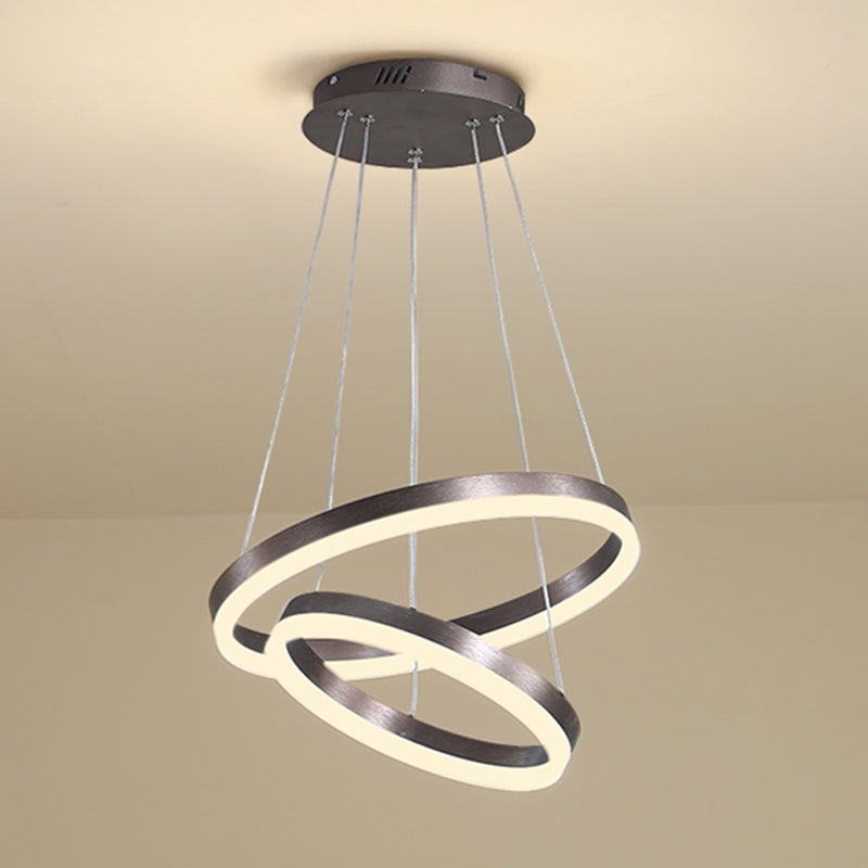 Zeitgenössische mehrschichtige Deckenhänge hängendes leichte geometrische Deckenleuchte für Esszimmer