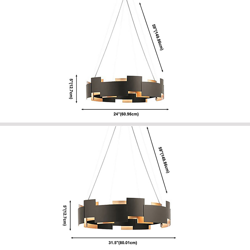 Black Creative Postmodern Metal Chandelier Lights Assemblées Restaurant Cafe Hanging Chandelier